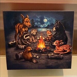 Monarch Pass, CO Animal Campfire Art Cedar box